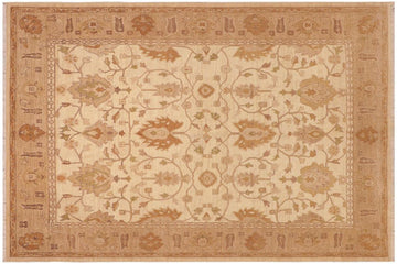 handmade Traditional Kafkaz Chobi Ziegler Beige Tan Hand Knotted RECTANGLE 100% WOOL area rug 8 x 10